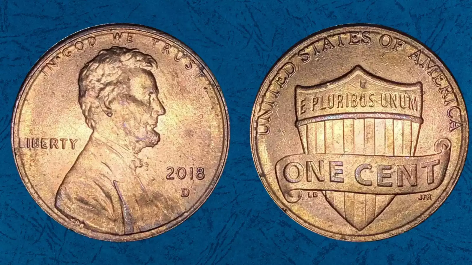 2018 penny off-center strike error showing blank crescent and shifted design